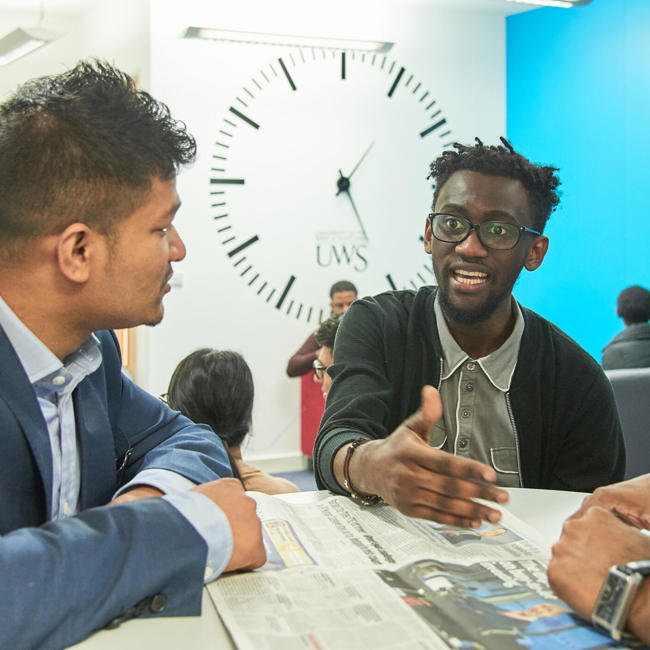 Students studying at London campus