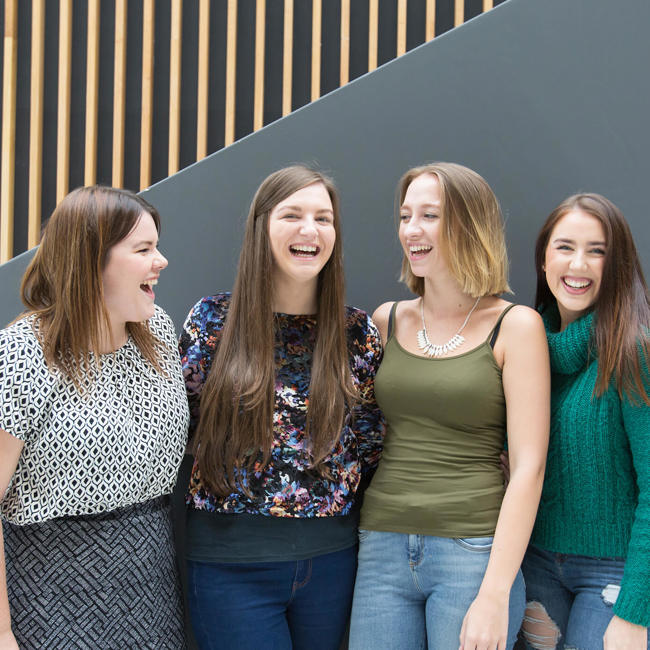 UWS Students Laughing in a Group | University of the West of Scotland Information Promo