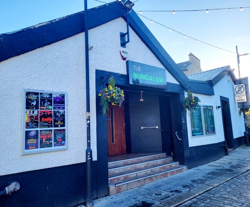 An exterior shot of The Bungalow music venue, Paisley